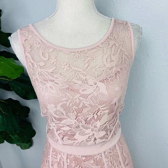 Candalite Blush Pink Sleeveless Lace Maxi Special Event Dress - Picture 2 of 5